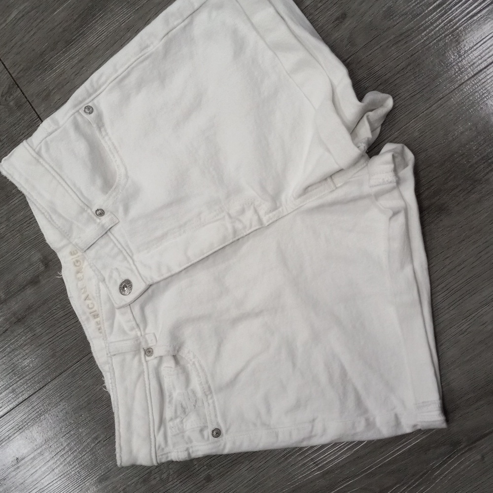 American Eagle White Cotton Blend Jeans - White Shorts...